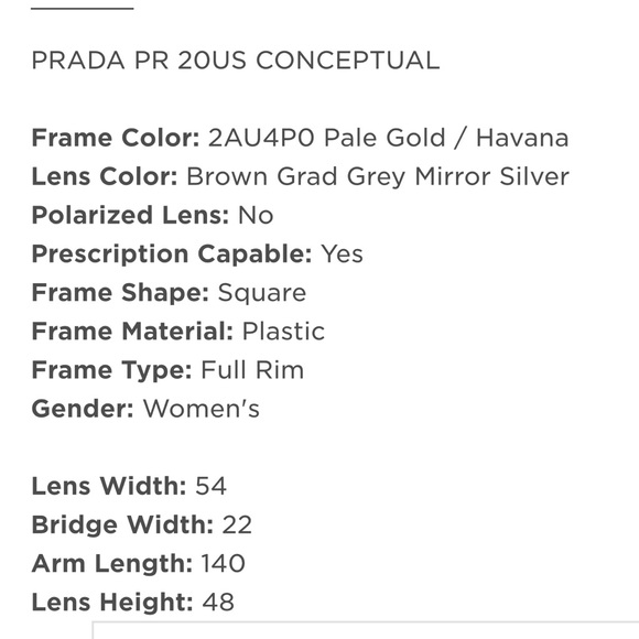 Prada PR 20US Conceptual Brown Sunglasses - Picture 12 of 12